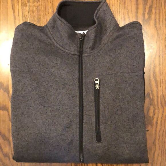 Men’s Charcoal Grey Full Zip Fleece Lined Sweater Zipper Pockets XXL - Picture 10 of 10